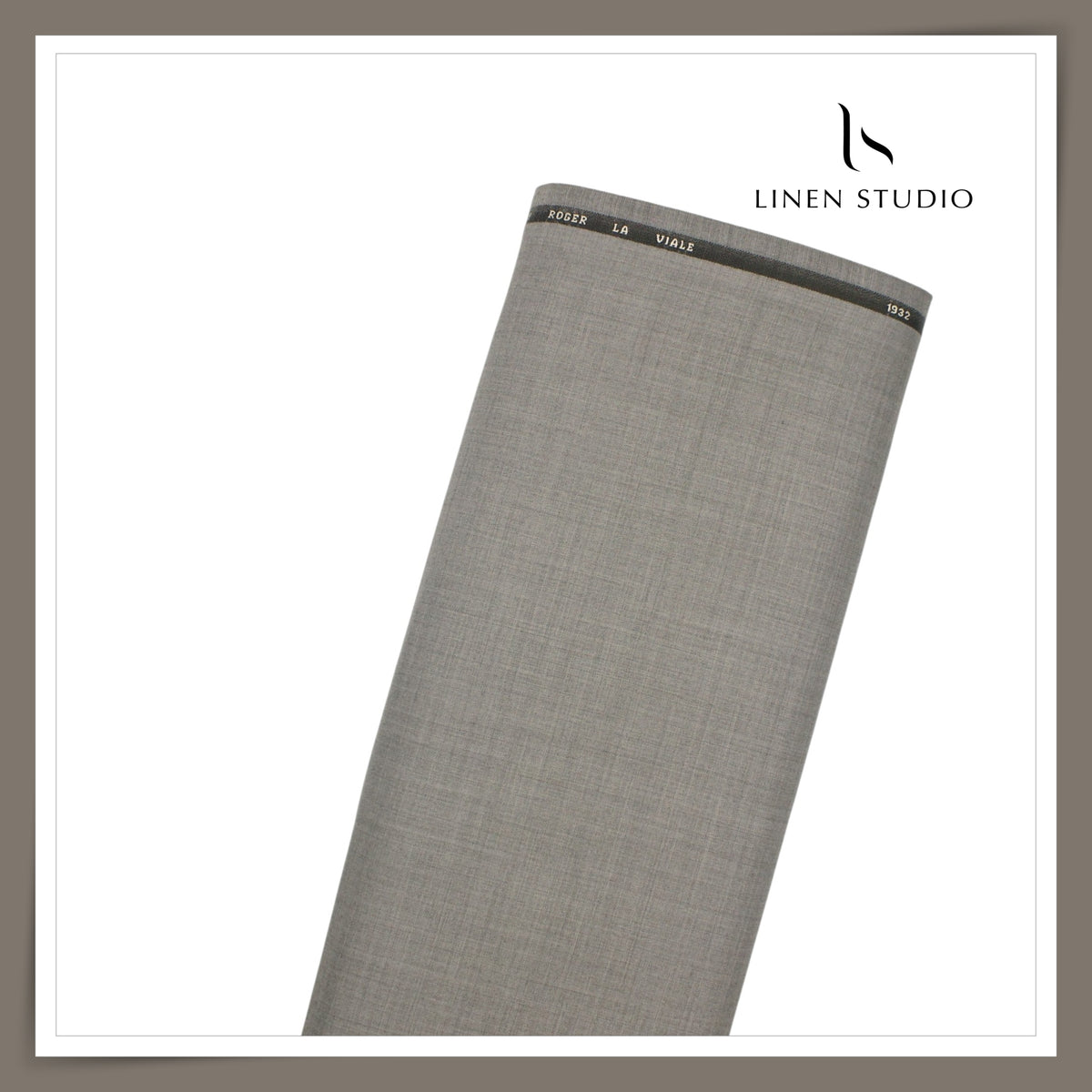 Roger La Viale 100% Pure 120's Australian Merino Wool Suiting - Medium Grey Crosshatch Texture (NEW)