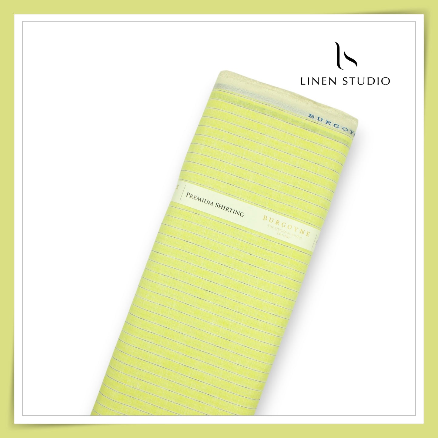 Burgoyne 60 Lea Pure Linen Shirting - Jasmine Yellow Stripes (NEW)