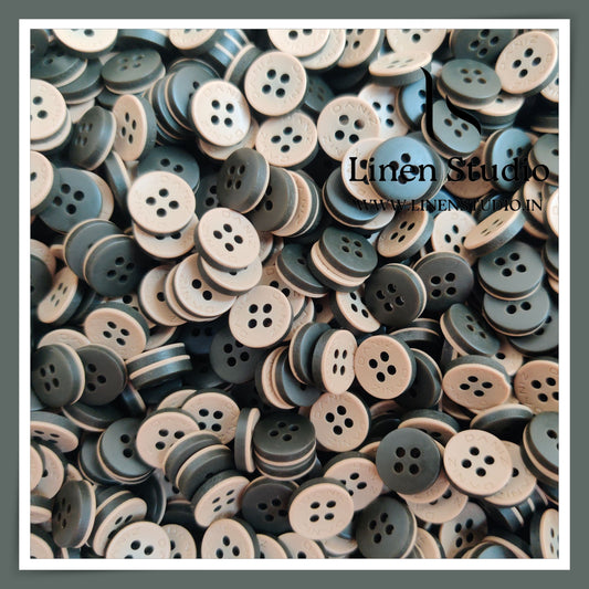 Round Rim 4 Hole Wood And Coconut Shirt Buttons - SB01 18L