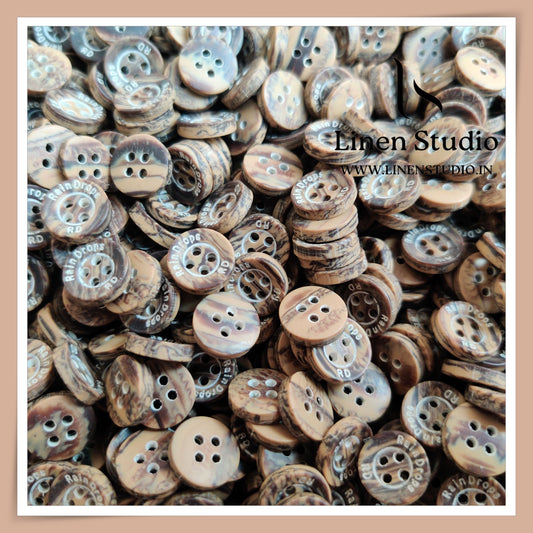 Round Rim 4 Hole Wood And Coconut Shirt Buttons - SB01 18L(1)