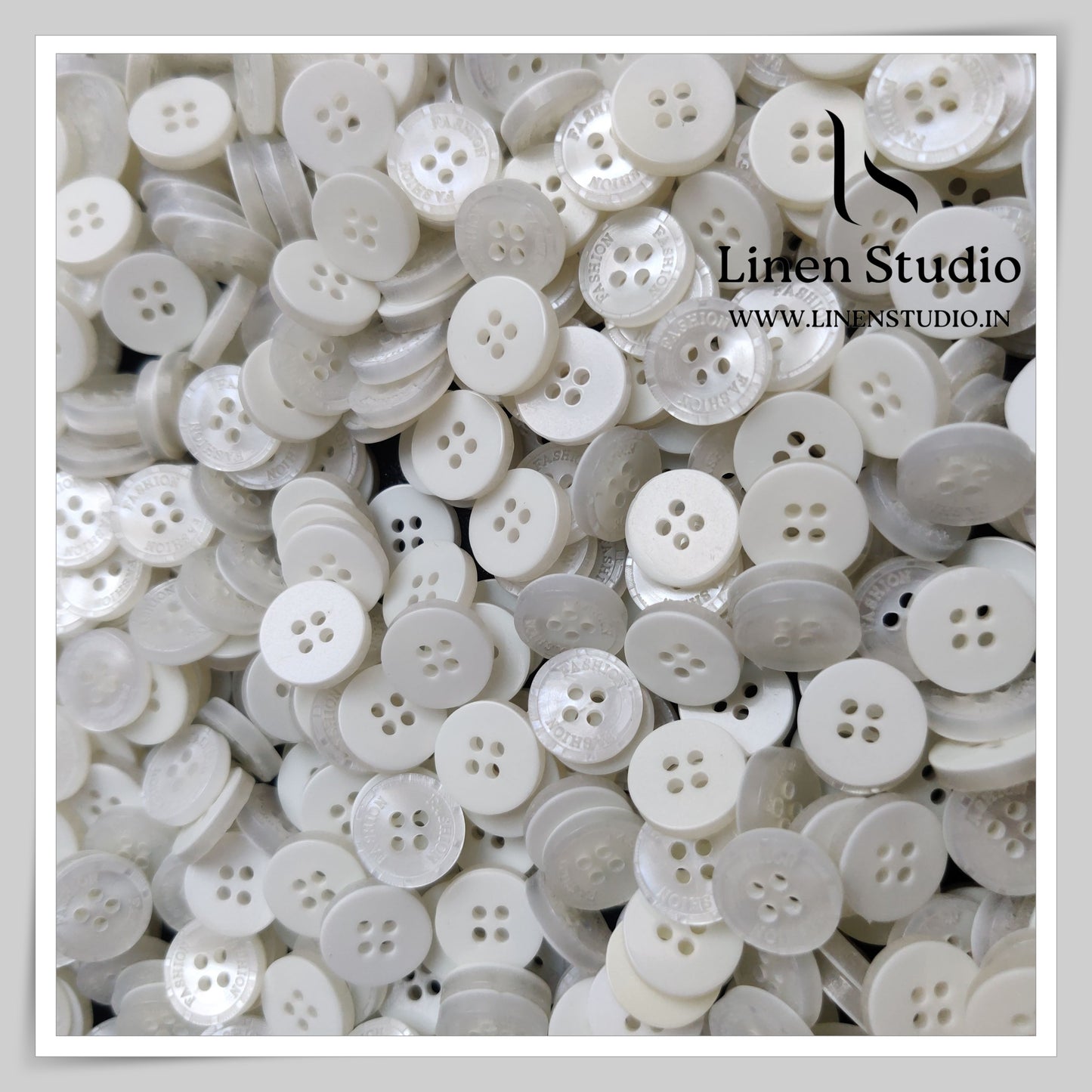 Round Rim 4 Hole Fashion Shirt Buttons - SB01 SG017 18L