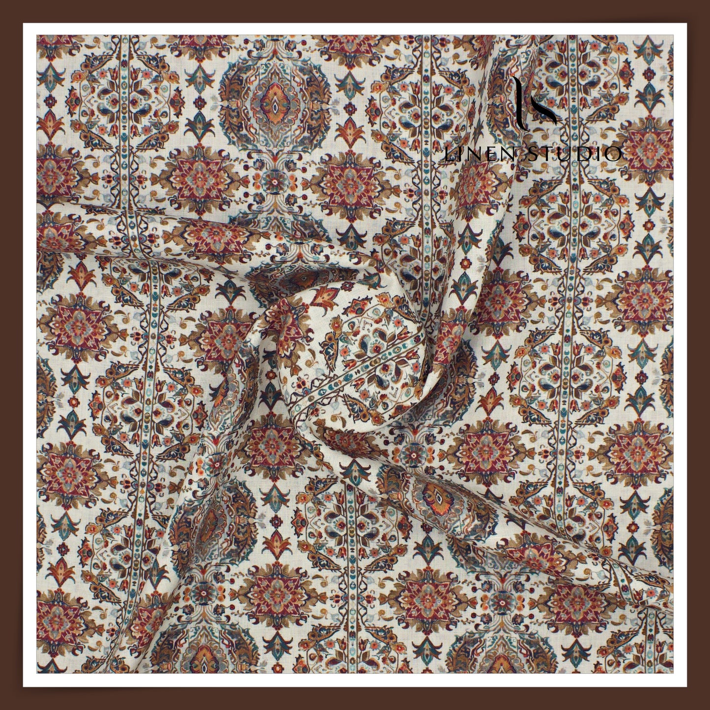 Burgoyne 70 Lea Premium Linen Digital Printed Shirting - Sanguine Abstract (NEW)