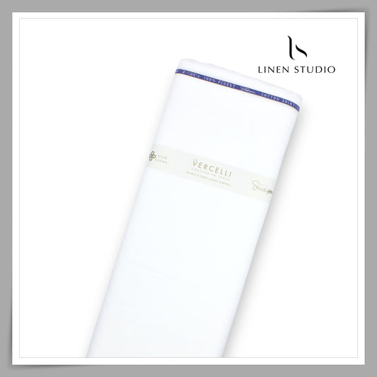 2/120's FINEST Supima Cotton Shirting by Vercelli Italy - Off White (Fastest Selling) (NEW)