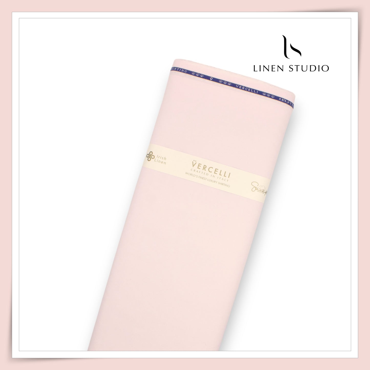 2/120's FINEST Supima Cotton Shirting by Vercelli Italy - Pale Pink (Fastest Selling) (NEW)