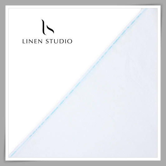 150 Lea x 150 Lea Exclusive Linen Plain Shirting by Linen Fiesta - Bright White (NEW) (Limited Stock)