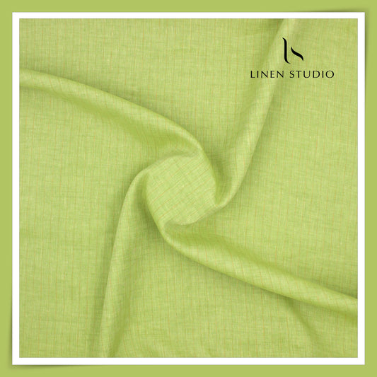 Burgoyne 60 Lea Pure Linen Shirting - Rosella Green Stripes (NEW)