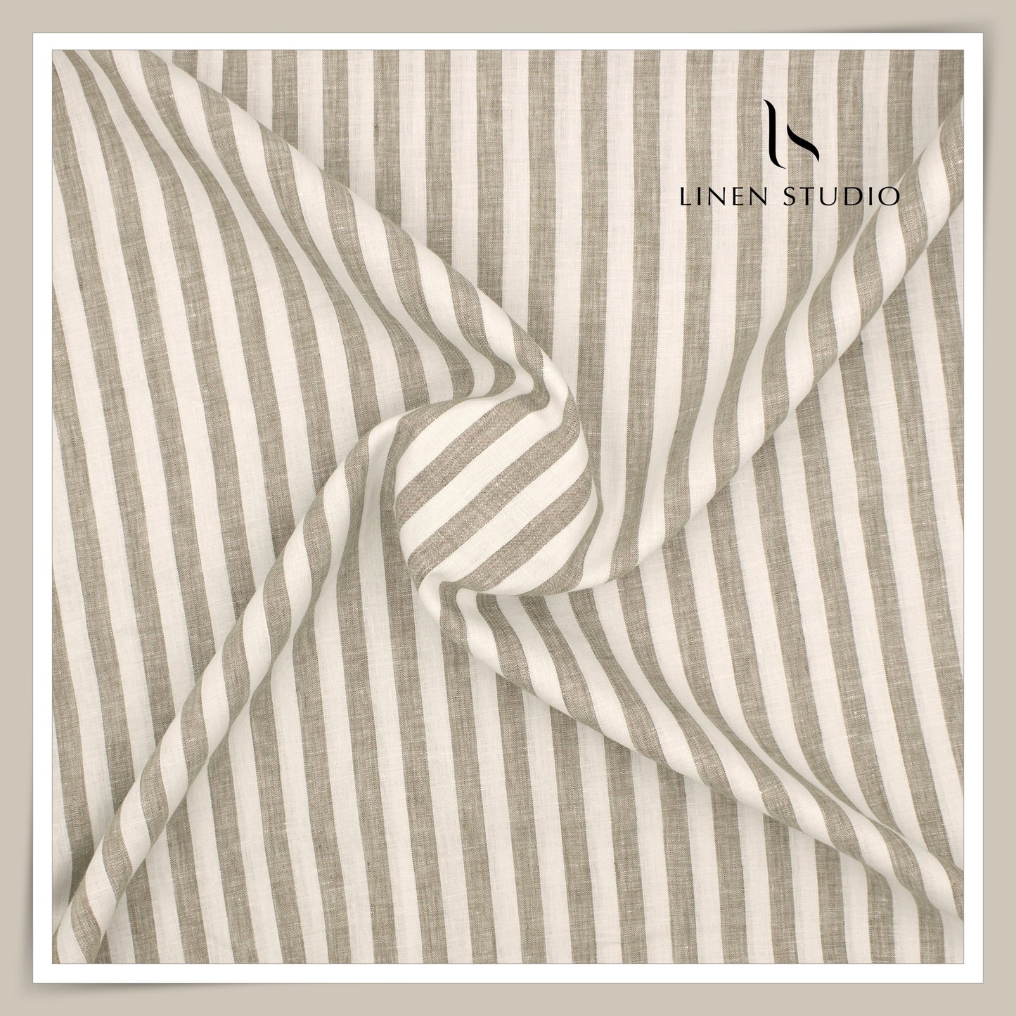 Burgoyne 60 Lea Pure Linen Shirting - Classic Cream & Natural Stripes (NEW)