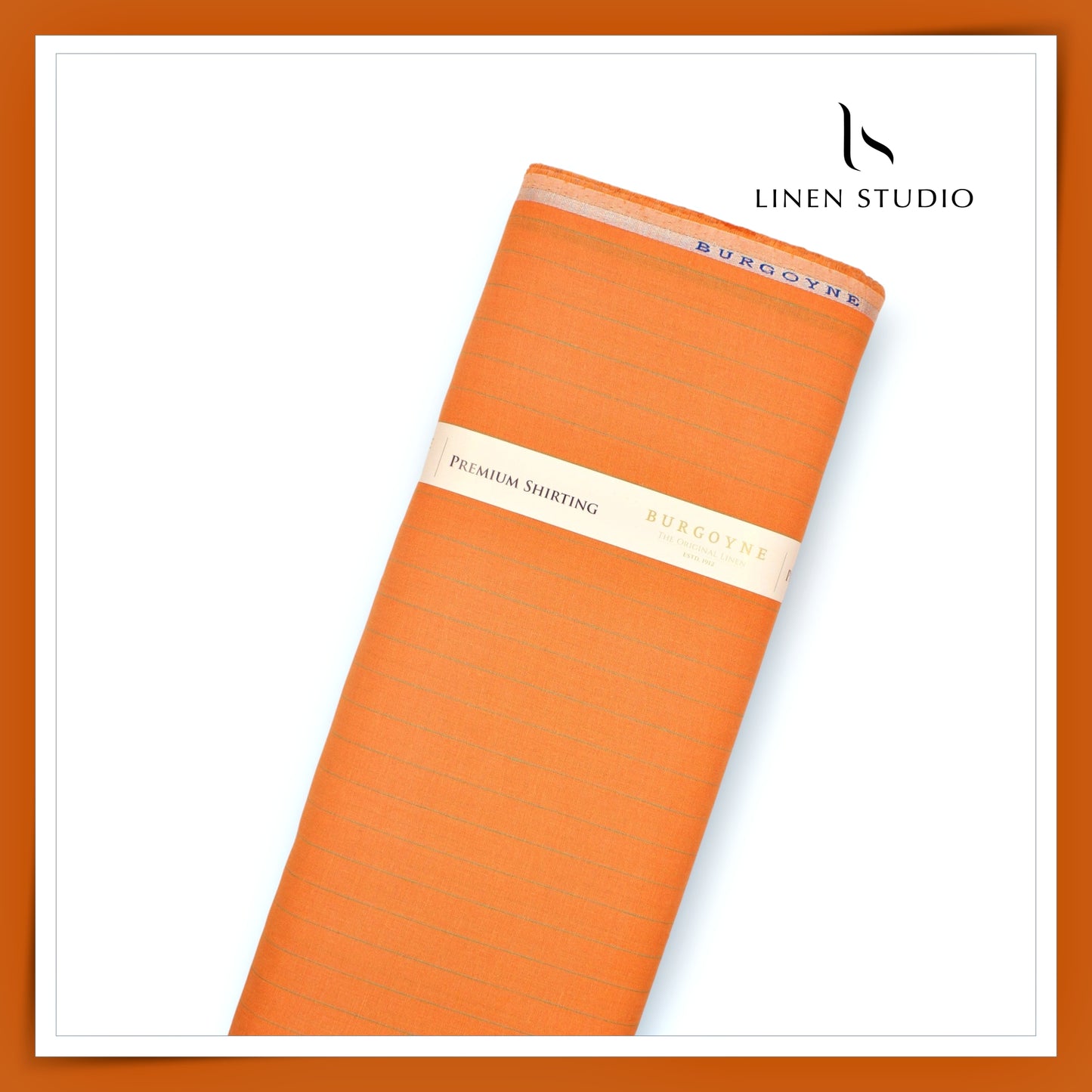 Burgoyne 60 Lea Pure Linen Shirting - Umang Orange Stripes (NEW)