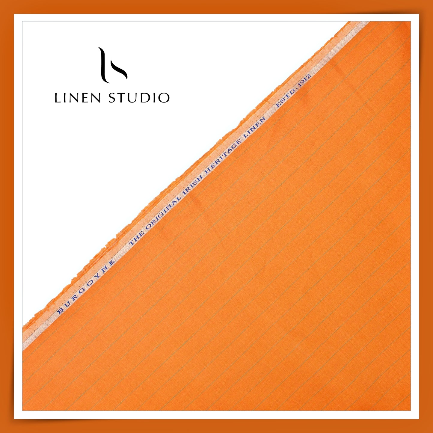 Burgoyne 60 Lea Pure Linen Shirting - Umang Orange Stripes (NEW)