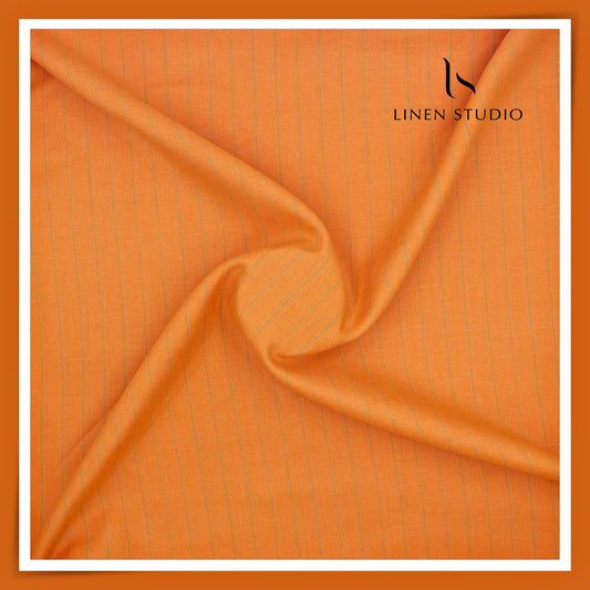 Burgoyne 60 Lea Pure Linen Shirting - Umang Orange Stripes (NEW)