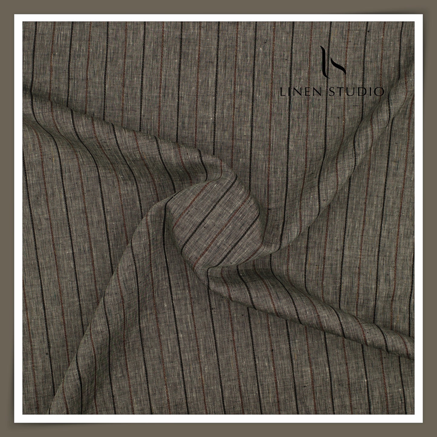 Burgoyne 60 Lea Pure Linen Shirting - Classic Earthy Stripes (BACK IN STOCK)