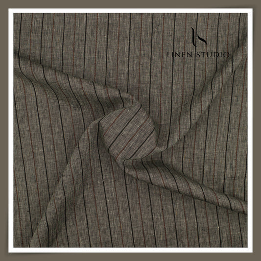 Burgoyne 60 Lea Pure Linen Shirting - Classic Earthy Stripes (NEW)