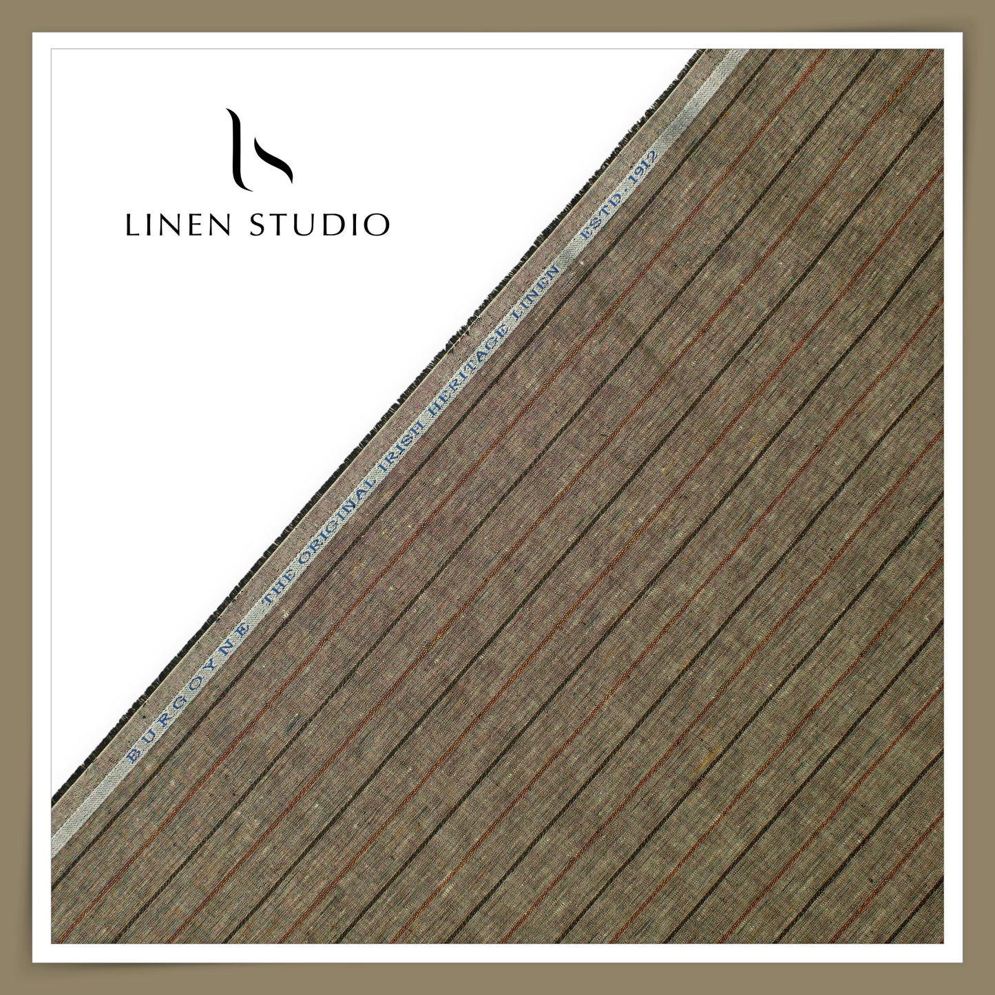 Burgoyne 60 Lea Pure Linen Shirting - Classic Earthy Stripes (NEW)