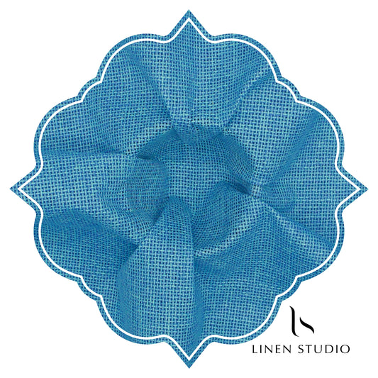 Jute PV fabric - Blue - Linen Studio