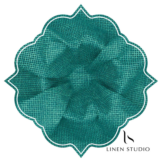 Jute PV fabric - Greenish Blue - Linen Studio