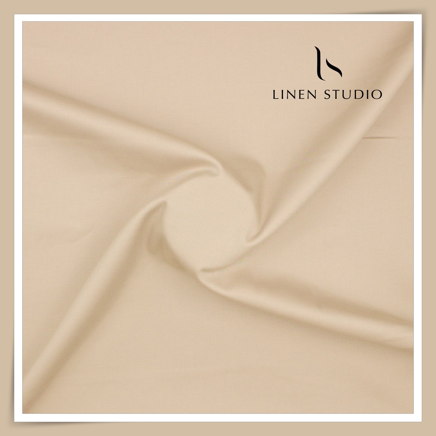 Premium Giza Cotton Satin Lycra Suiting - Soft Amber (98% Cotton 2% Lycra) (NEW)