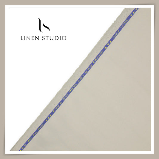 Premium Giza Cotton Satin Lycra Suiting - Amber Grey (98% Cotton 2% Lycra) (NEW)