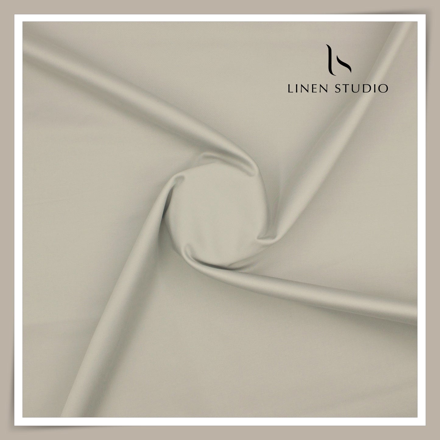 Premium Giza Cotton Satin Lycra Suiting - Amber Grey (98% Cotton 2% Lycra) (NEW)