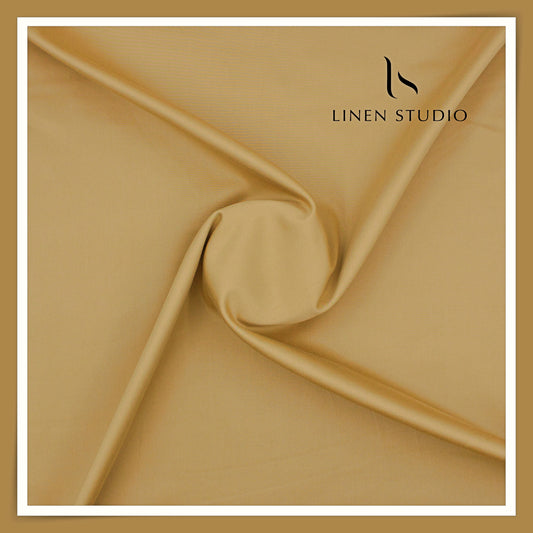 Premium Giza Cotton Satin Lycra Suiting - Camel Tan (98% Cotton 2% Lycra) (NEW)