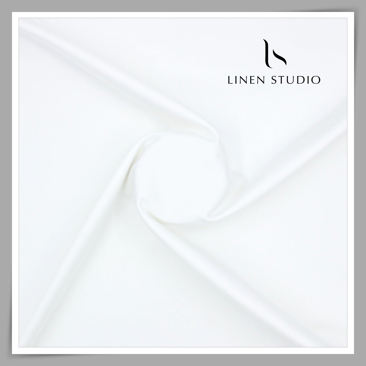 Premium Giza Cotton Satin Lycra Suiting - Bright White (98% Cotton 2% Lycra) (NEW)