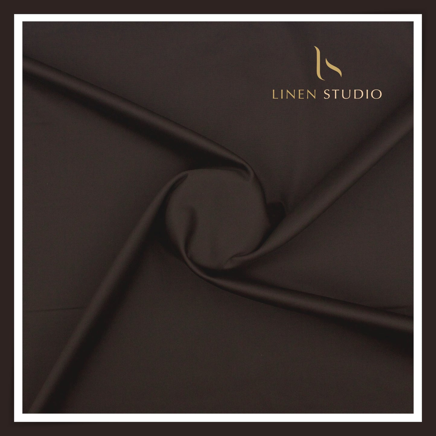 Premium Giza Cotton Satin Lycra Suiting - Dark Brown (98% Cotton 2% Lycra) (NEW)