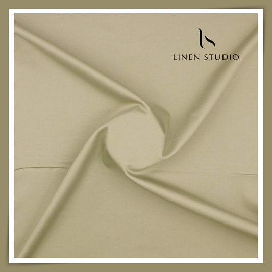 Premium Giza Cotton Satin Lycra Suiting - Coral Stone Brown (98% Cotton 2% Lycra) (NEW)