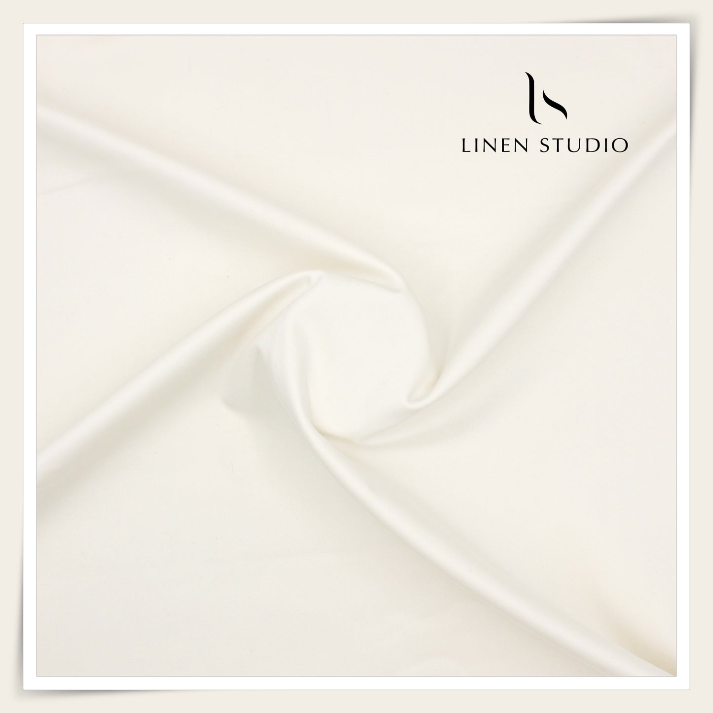 Premium Giza Cotton Satin Lycra Suiting - Merino Cream (98% Cotton 2% Lycra) (NEW)