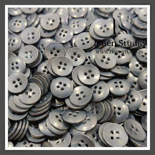 Round Rim 4 Hole Metal Shirt Buttons - Steel 20L 10g LF