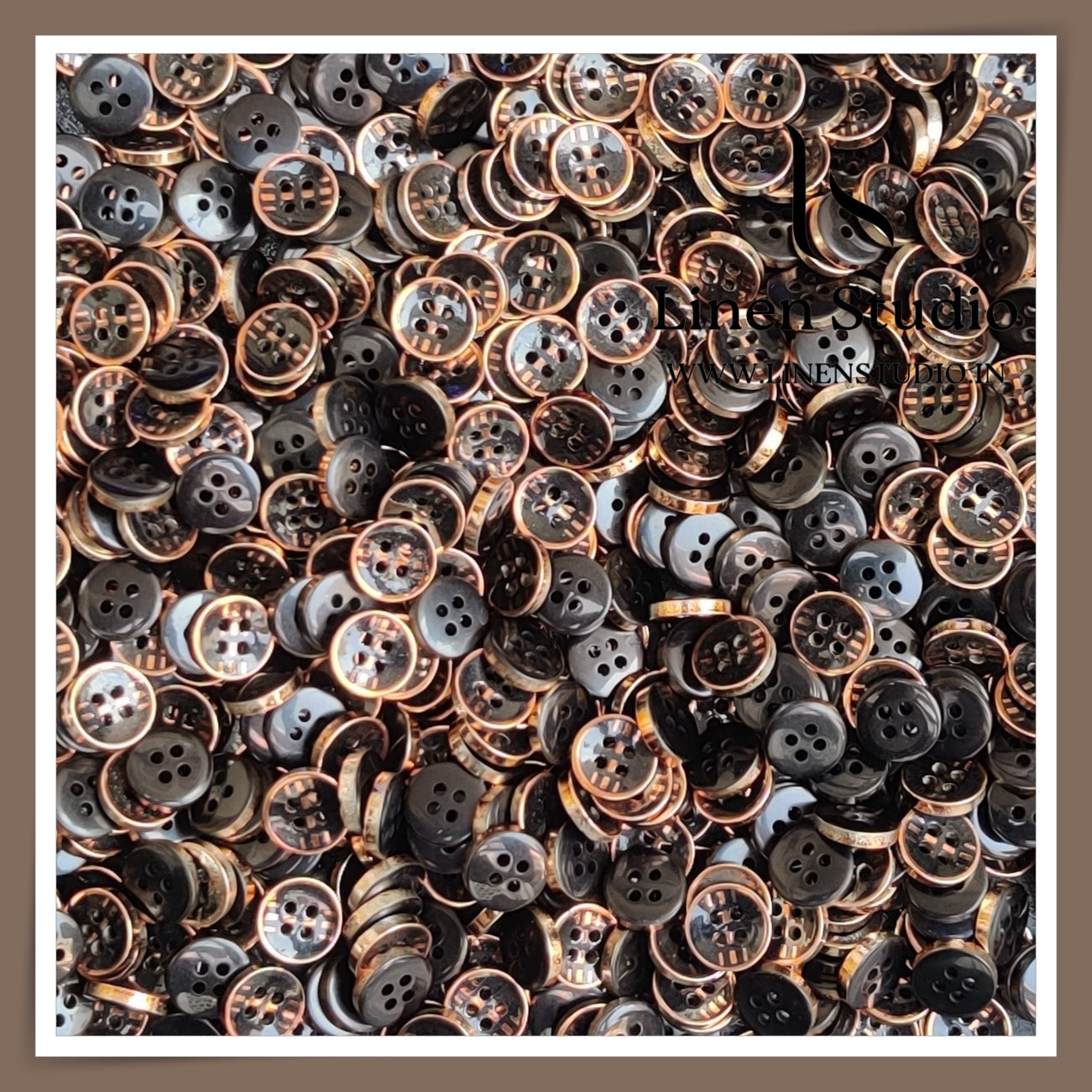 Round Rim 4 Hole Ringed Shirt Buttons - UV 18L(3)