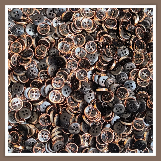 Round Rim 4 Hole Ringed Shirt Buttons - UV 18L(3)