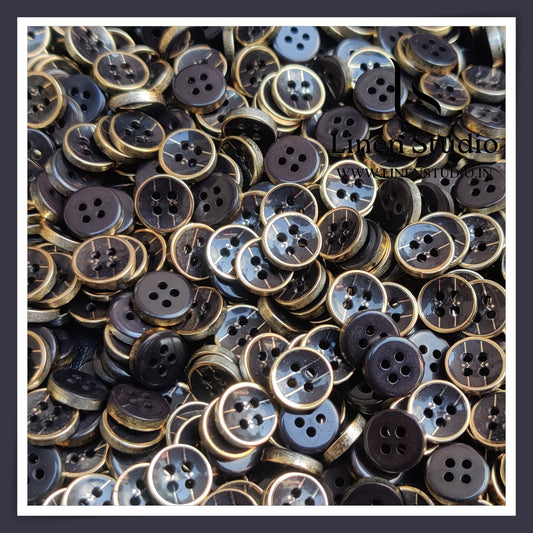 Round Rim 4 Hole Ringed Shirt Buttons - UV 18L(8)