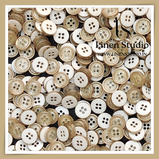 Round Rim 4 Hole Twin Colour Shirt Buttons - UV button 18L