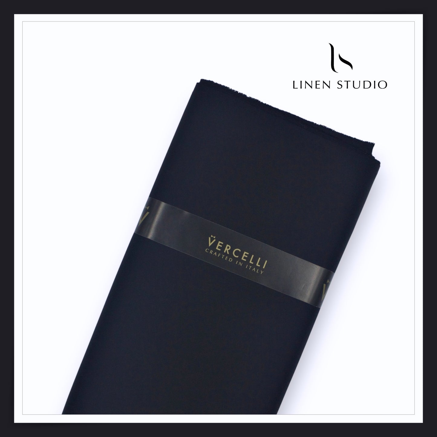 100% Acetate Premium Luxury Suiting by Vercelli - Midnight Blue (Silky Smooth) (NEW)