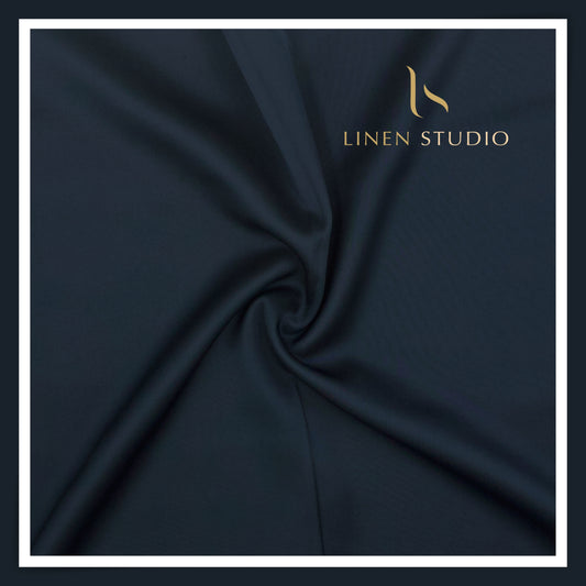 100% Acetate Premium Luxury Suiting by Vercelli - Silky Ethnic Blue (Silky Smooth) (NEW)