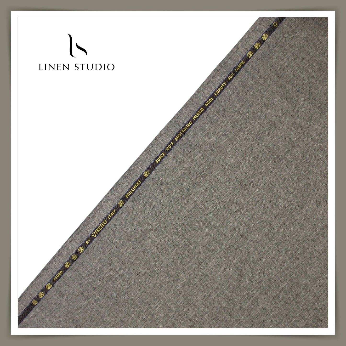 Super 150's Australian Merino Wool by Vercelli - Grey - Linen Studio