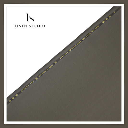 Super 150's Australian Merino Wool by Vercelli - Cement Grey - Linen Studio
