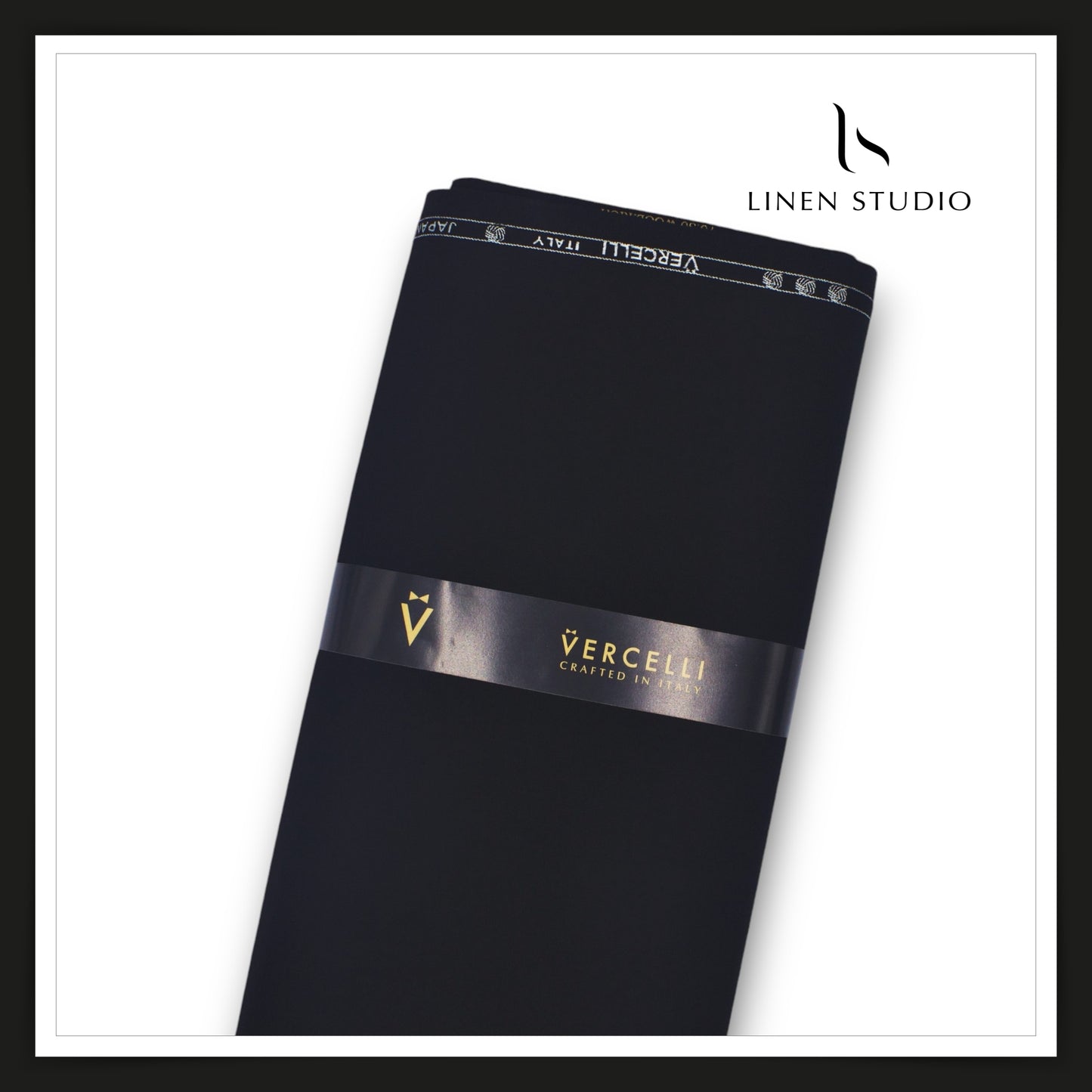 Super 140's Australian Merino Wool by Vercelli - Japan Black (Highest Selling) - Linen Studio