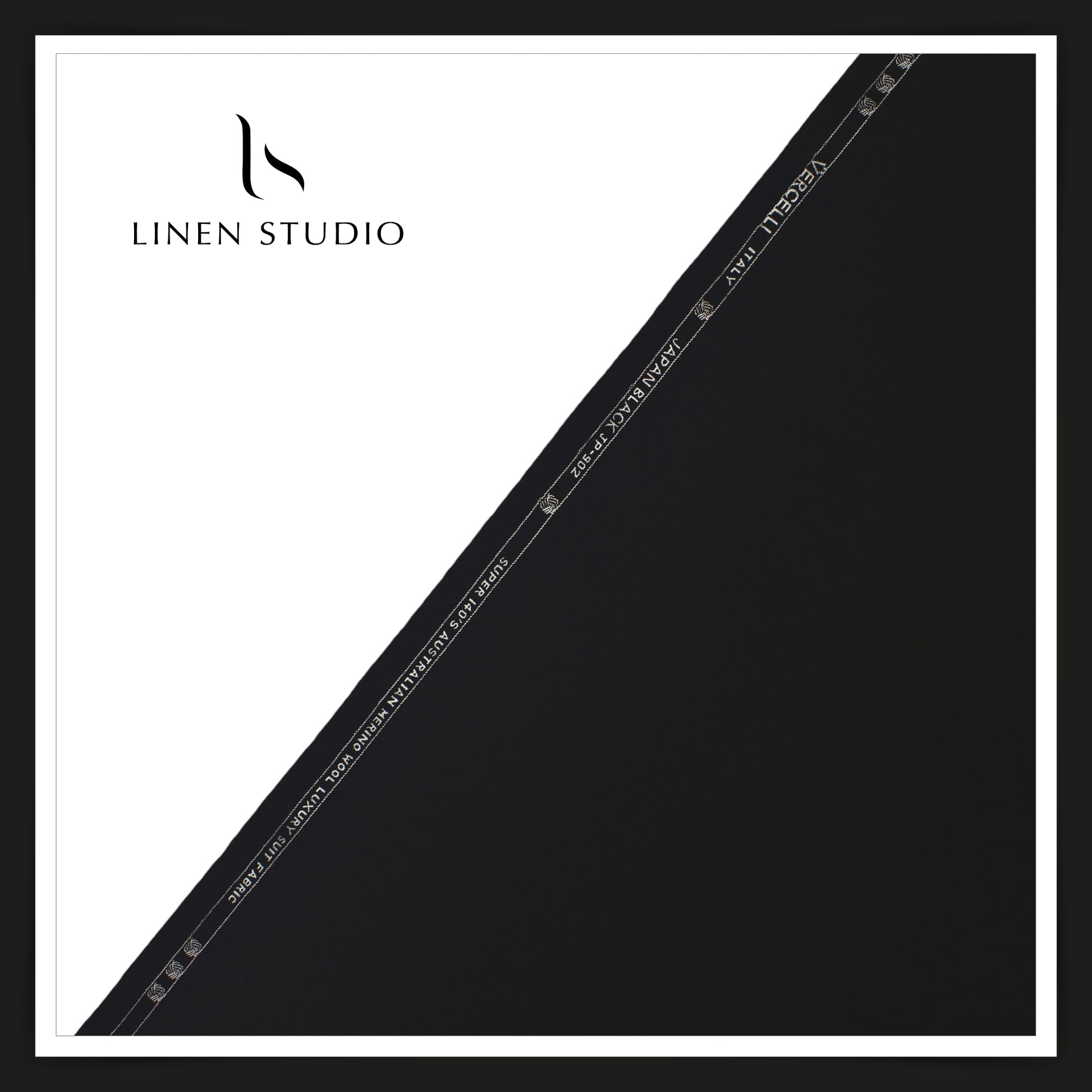 Super 140's Australian Merino Wool by Vercelli - Japan Black (Highest Selling) - Linen Studio