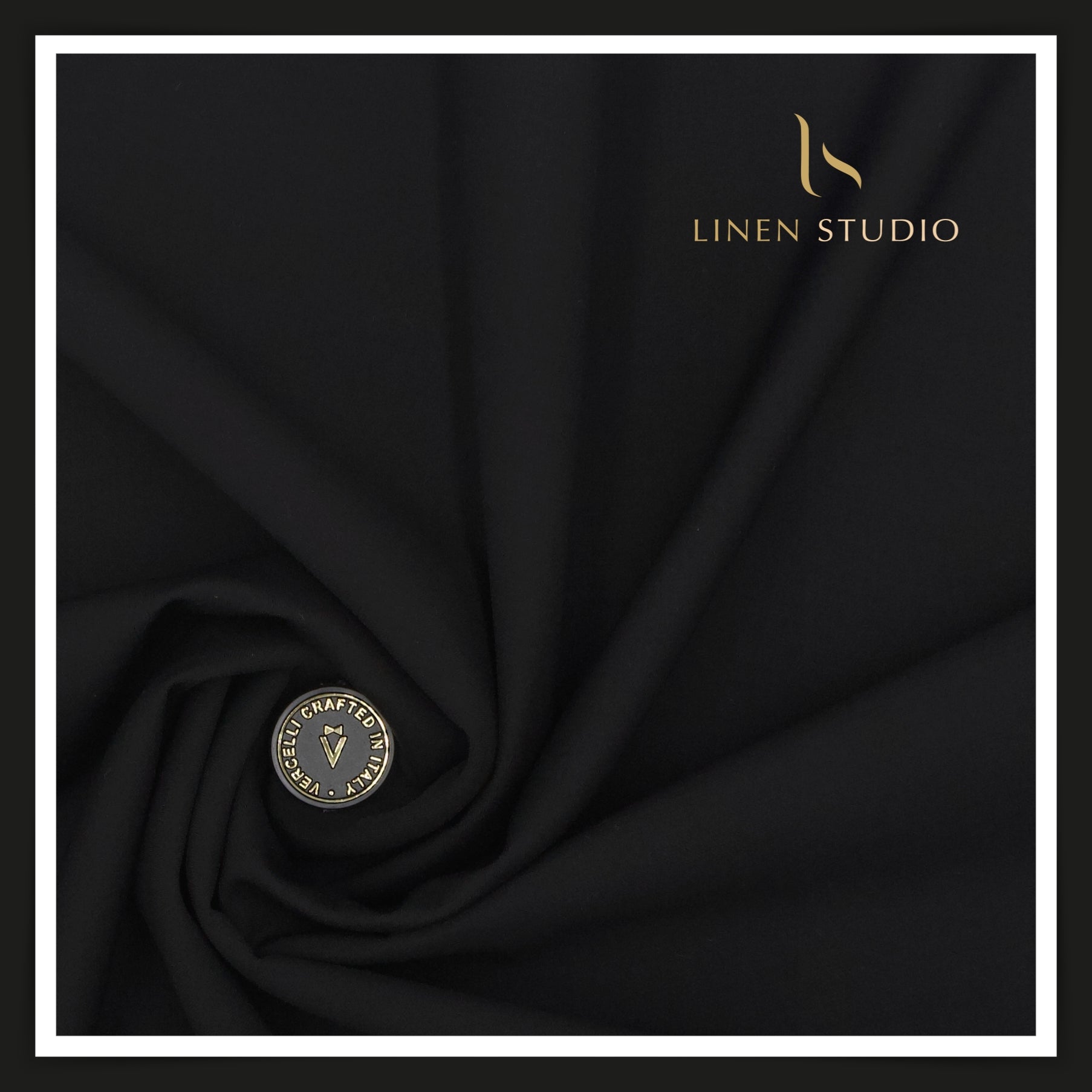 Super 140's Australian Merino Wool by Vercelli - Japan Black (Highest Selling) - Linen Studio