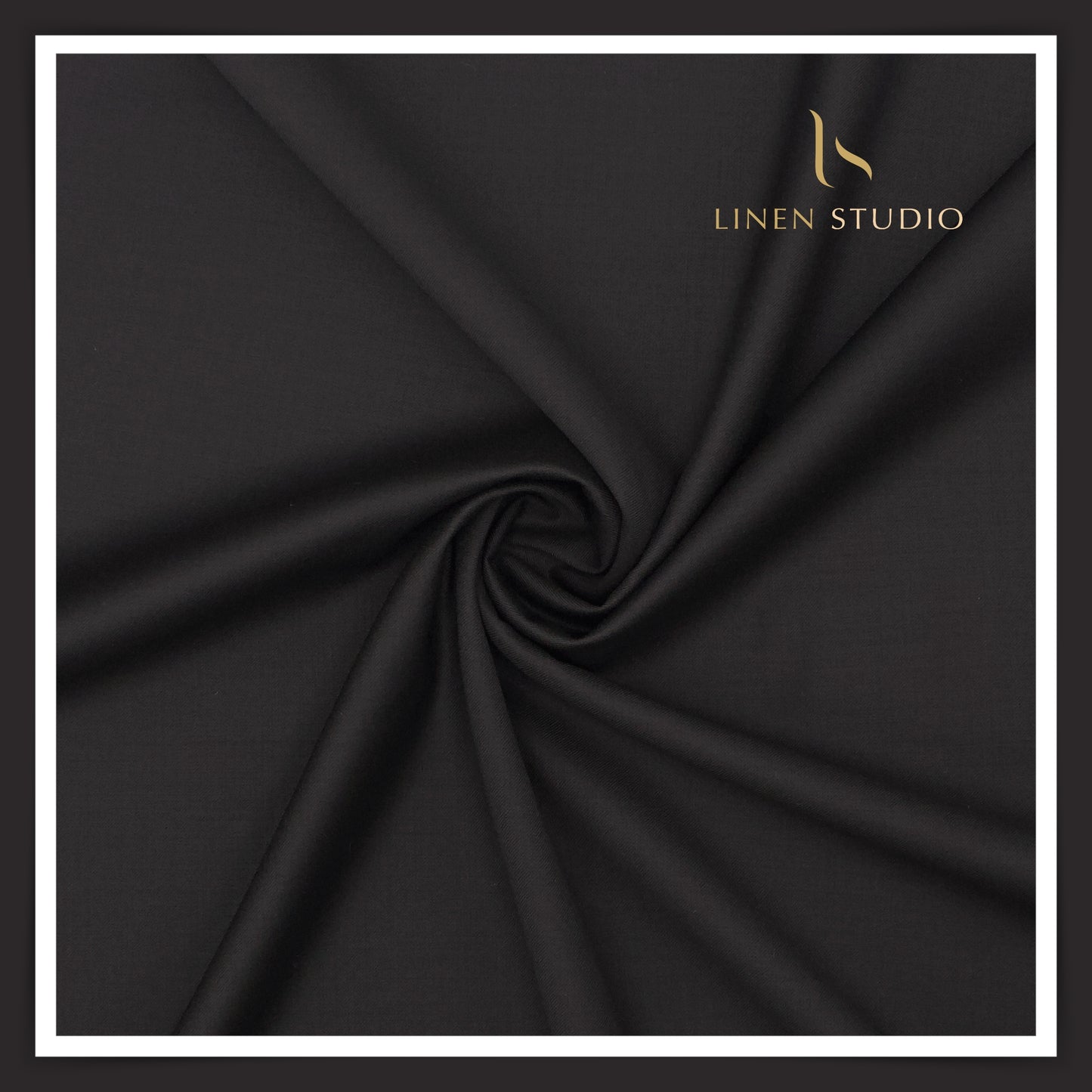 Super 120's Australian Merino Wool by Vercelli - Black - Linen Studio