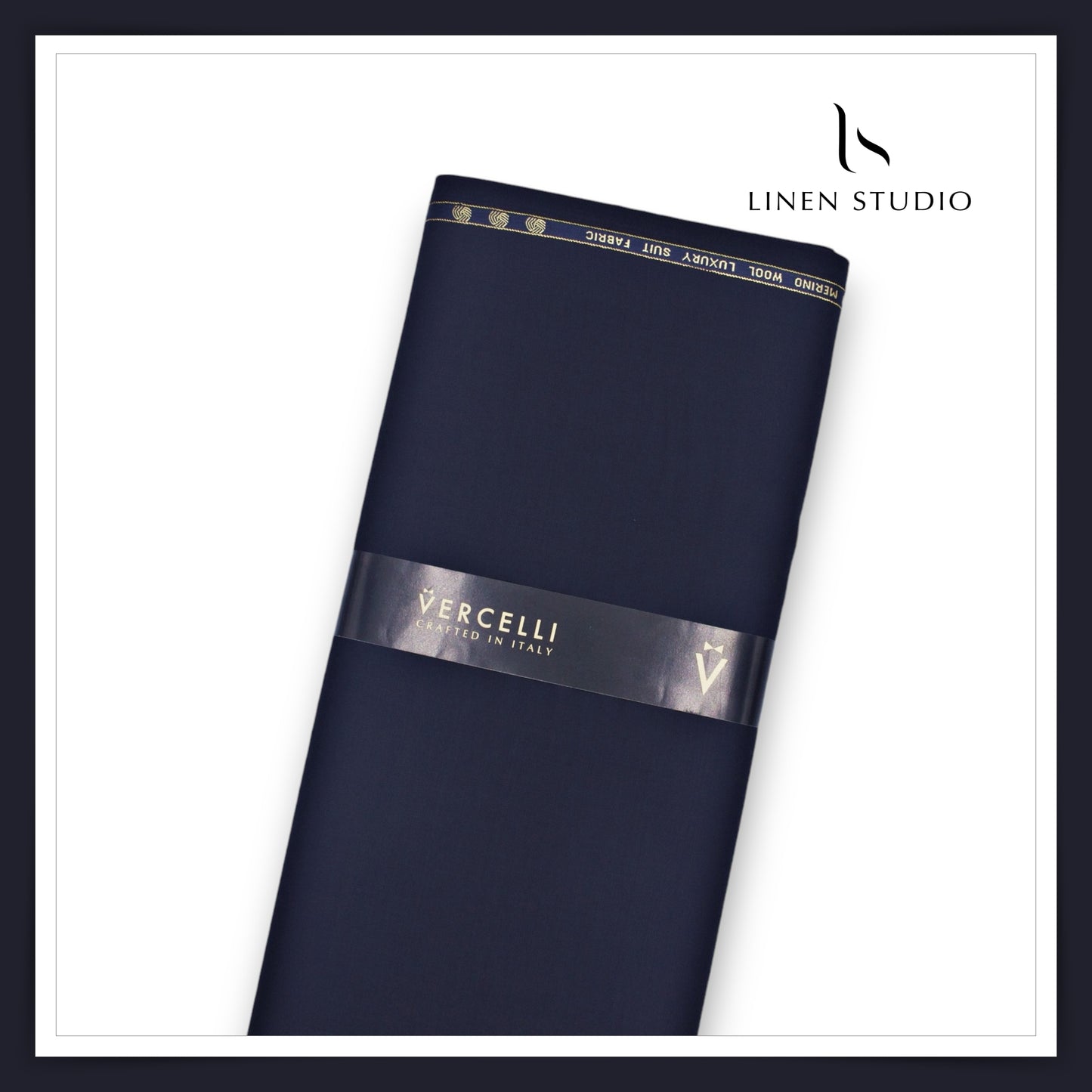 Super 120's Australian Merino Wool by Vercelli - Navy Blue - Linen Studio