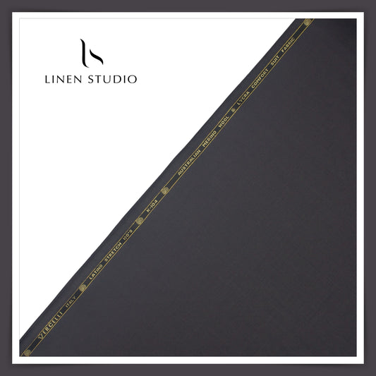 Super 120's Australian Merino Wool by Vercelli - Anchor Grey (With Stretch) - Linen Studio