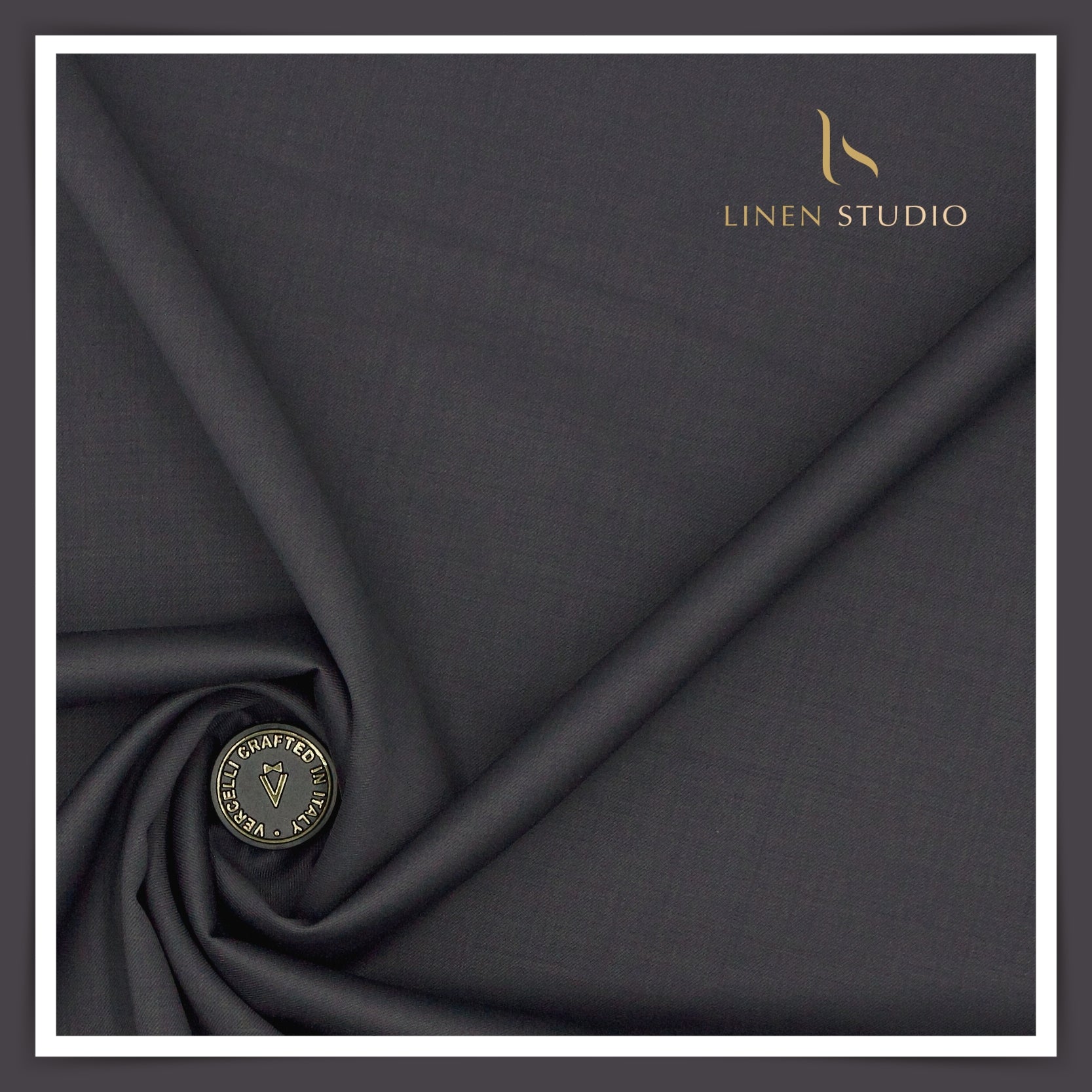 Super 120's Australian Merino Wool by Vercelli - Anchor Grey (With Stretch) - Linen Studio