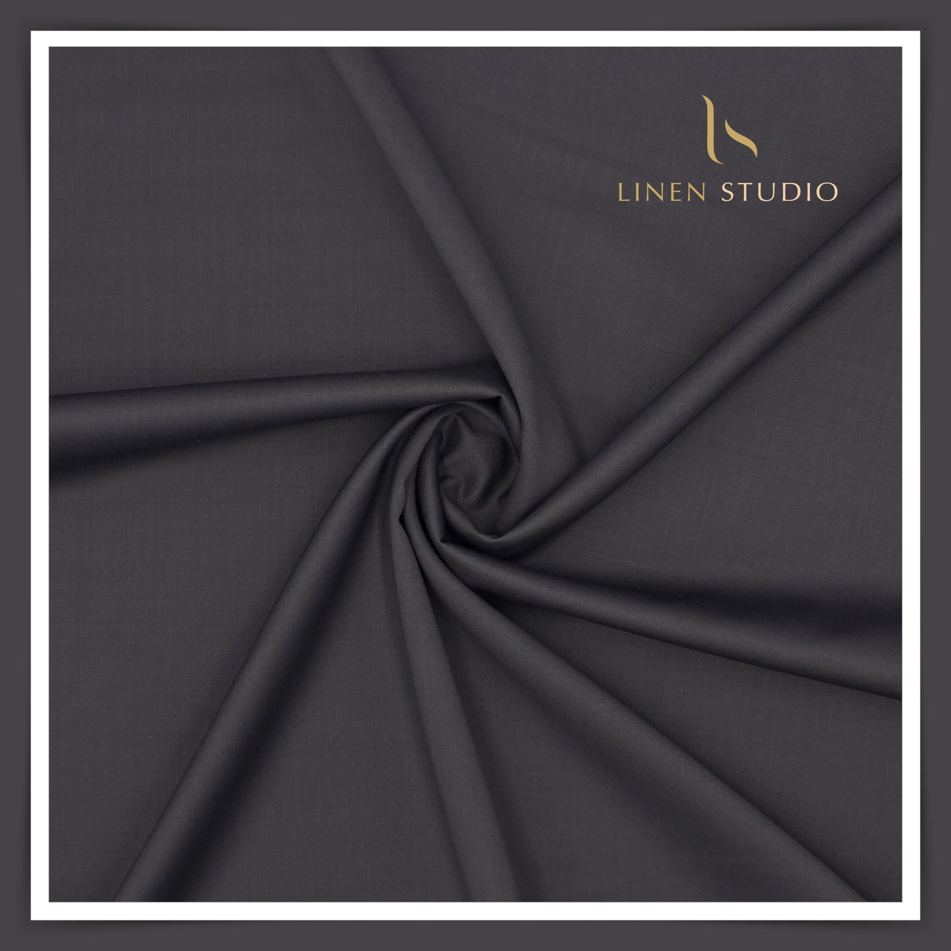 Super 120's Australian Merino Wool by Vercelli - Anchor Grey (With Stretch) - Linen Studio