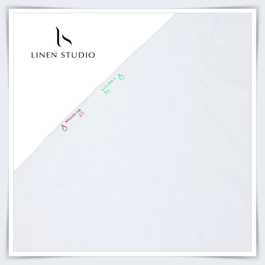 4 Way Stretch Supima Cotton by Vercelli Italy - Pure White - Linen Studio