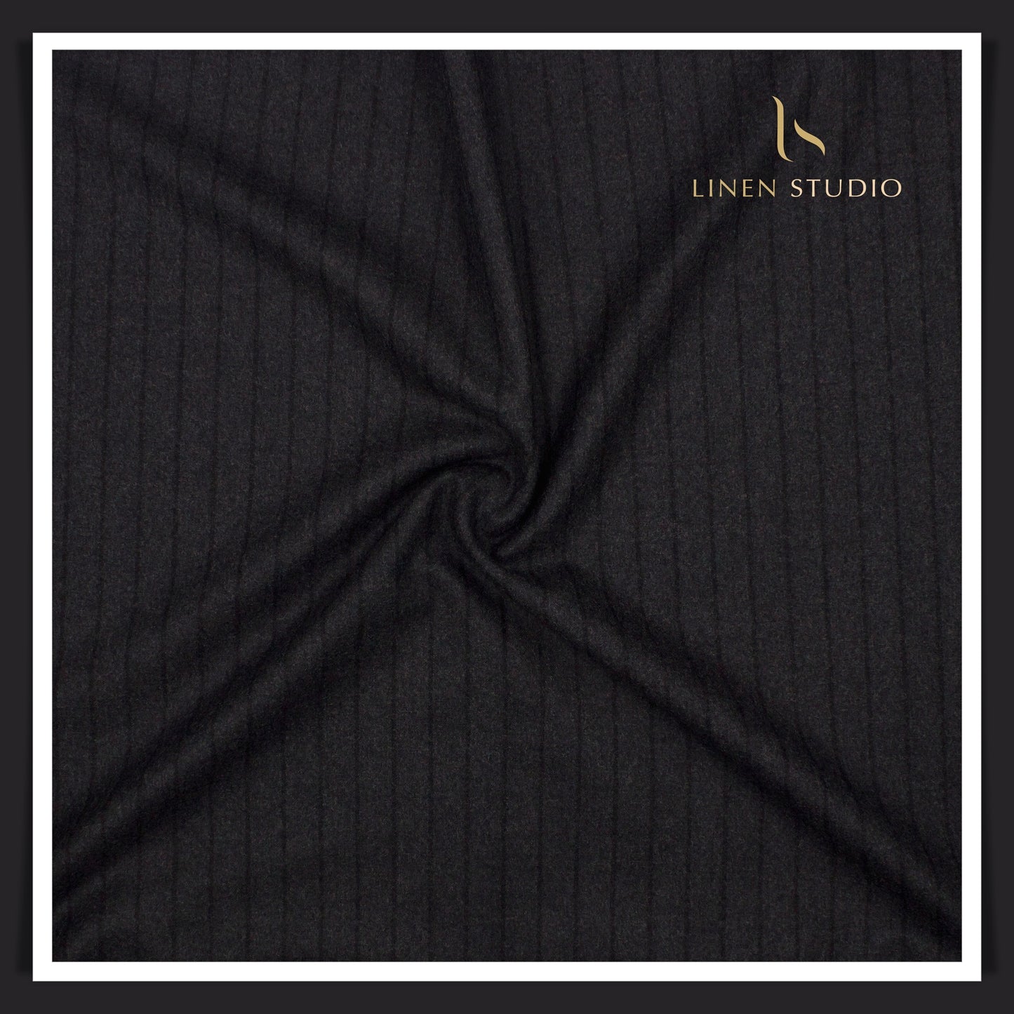 100% Australian Merino Wool by Vercelli - Milled Grey with Black Stripes (NEW)
