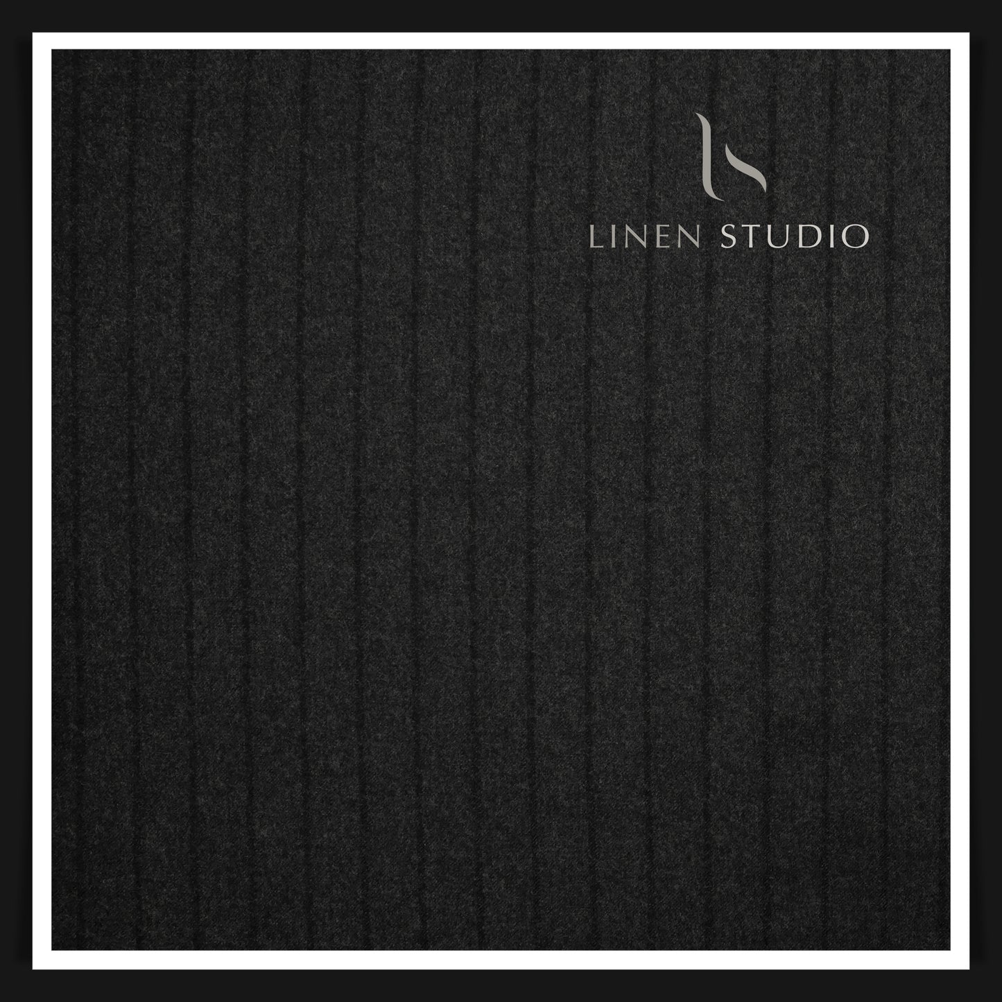 100% Australian Merino Wool by Vercelli - Milled Grey with Black Stripes (NEW)