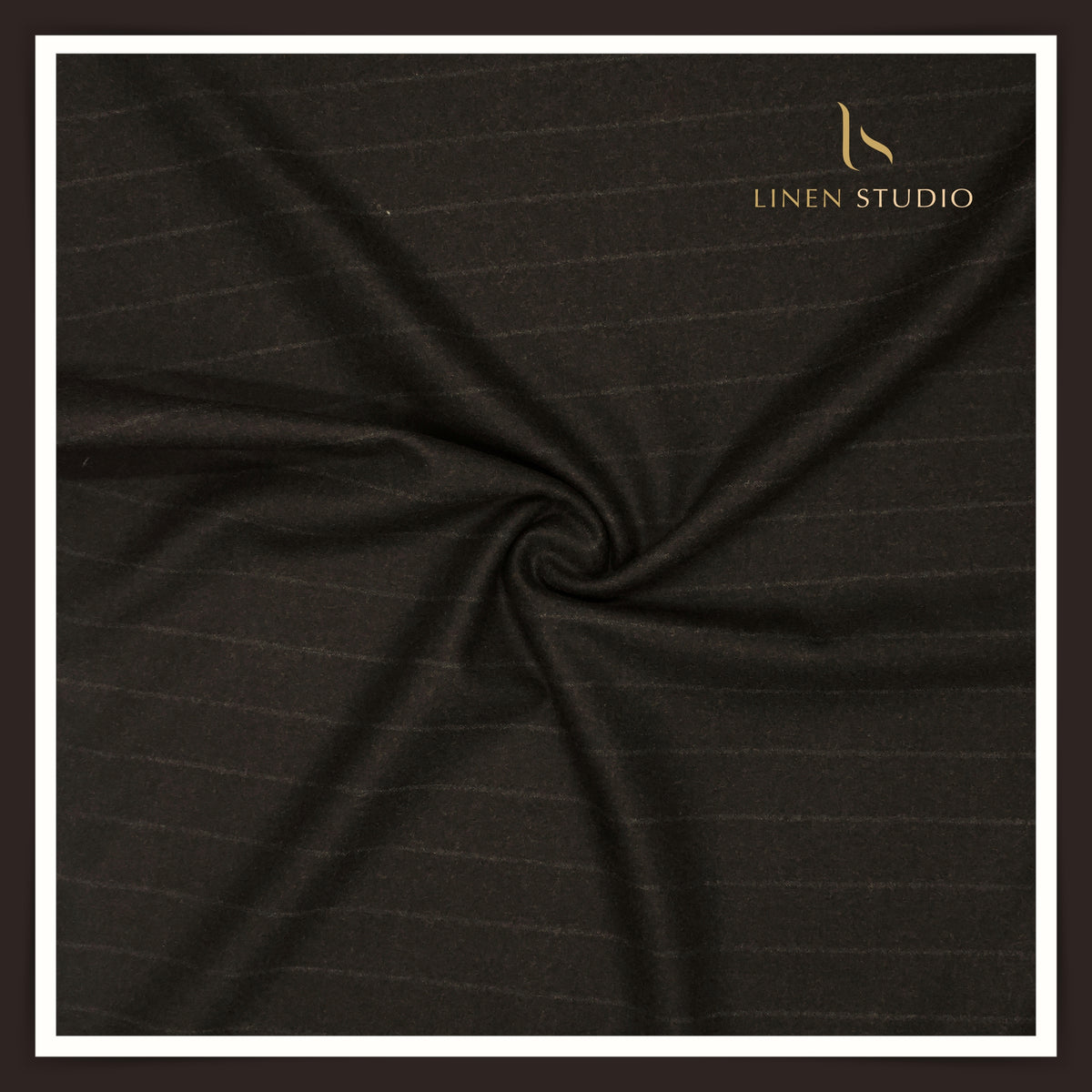 Vercelli Italy 100% Pure Milled Wool Premium Suiting- Brown With Grey Stripes (NEW)