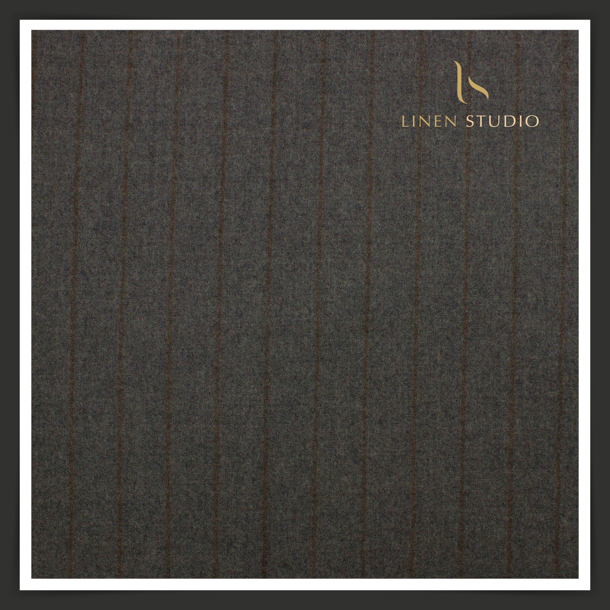 Vercelli Italy 100% Pure Milled Wool Premium Suiting - Dark Grey Stripes (NEW)
