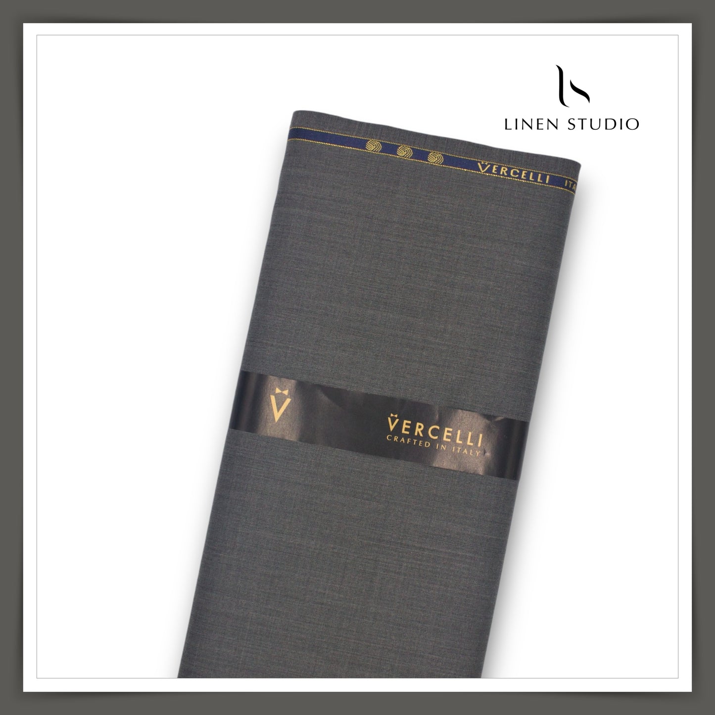 Super 120's Australian Merino Wool by Vercelli - Seal Grey (With Stretch) - Linen Studio